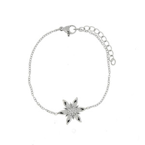 BRACCIALE STELLA ALPINA IN ACCIAIO CM 16+3