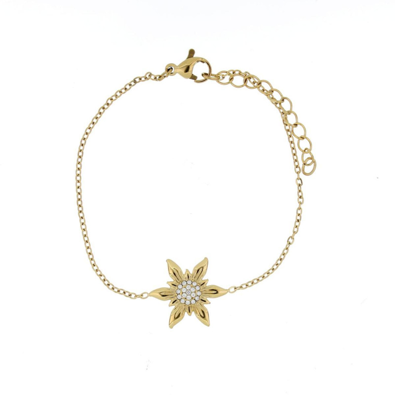 BRACCIALE STELLA ALPINA IN ACCIAIO CM 16+3