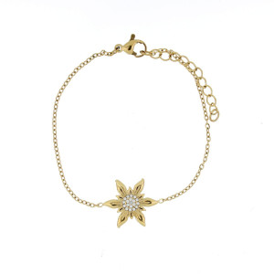 BRACCIALE STELLA ALPINA IN ACCIAIO CM 16+3