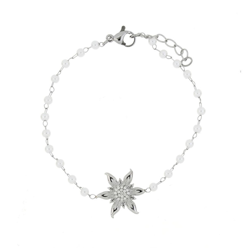 BRACCIALE STELLA ALPINA IN ACCIAIO CM 17+3