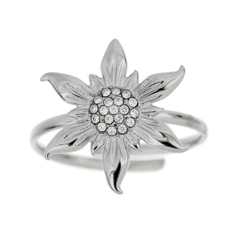 ANELLO STELLA ALPINA IN ACCIAIO MM 16