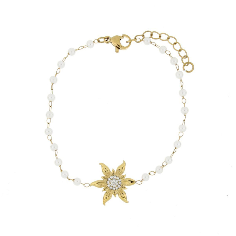 BRACCIALE STELLA ALPINA IN ACCIAIO CM 17+3