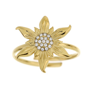 ANELLO STELLA ALPINA IN ACCIAIO MM 16