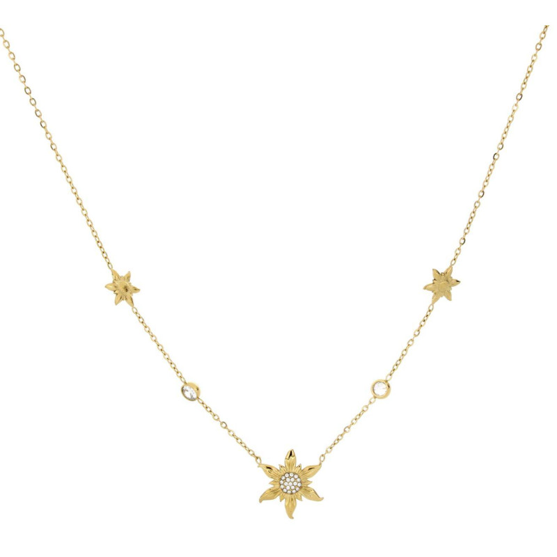 COLLANA STELLA ALPINA IN ACCIAIO CM 40+5