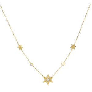 COLLANA STELLA ALPINA IN ACCIAIO CM 40+5