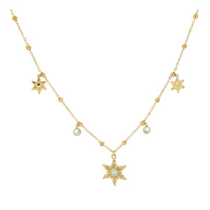 COLLANA STELLA ALPINA IN ACCIAIO CM 40+5