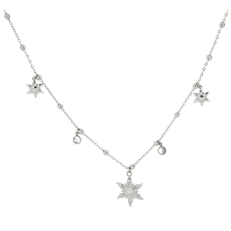 COLLANA STELLA ALPINA IN ACCIAIO CM 40+5