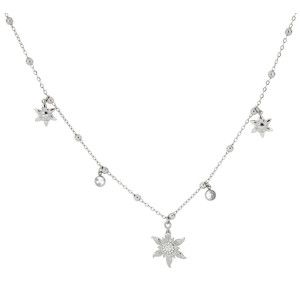COLLANA STELLA ALPINA IN ACCIAIO CM 40+5