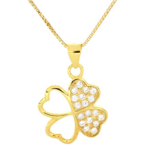 PENDENTE QUADRIFOGLIO MM 10 PORTAFORTUNA IN ARGENTO 925