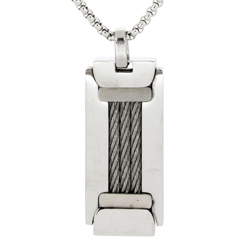 PENDENTE UOMO IN ACCIAIO 50+5