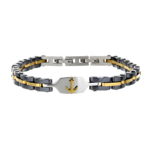 BRACCIALE CM 19 UOMO IN ACCIAIO E CERAMICA