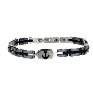 BRACCIALE CM 19 UOMO IN ACCIAIO E CERAMICA