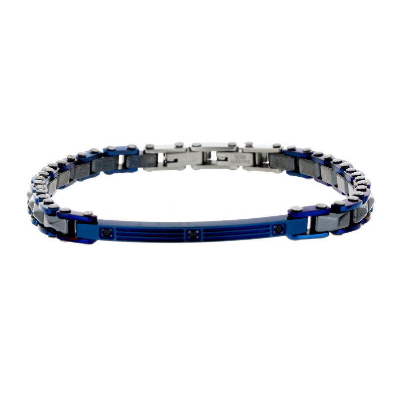 BRACCIALE CM 19 UOMO IN ACCIAIO E CERAMICA