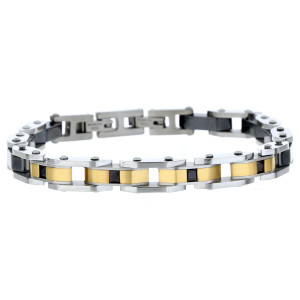 BRACCIALE CM 19 UOMO IN ACCIAIO E CERAMICA