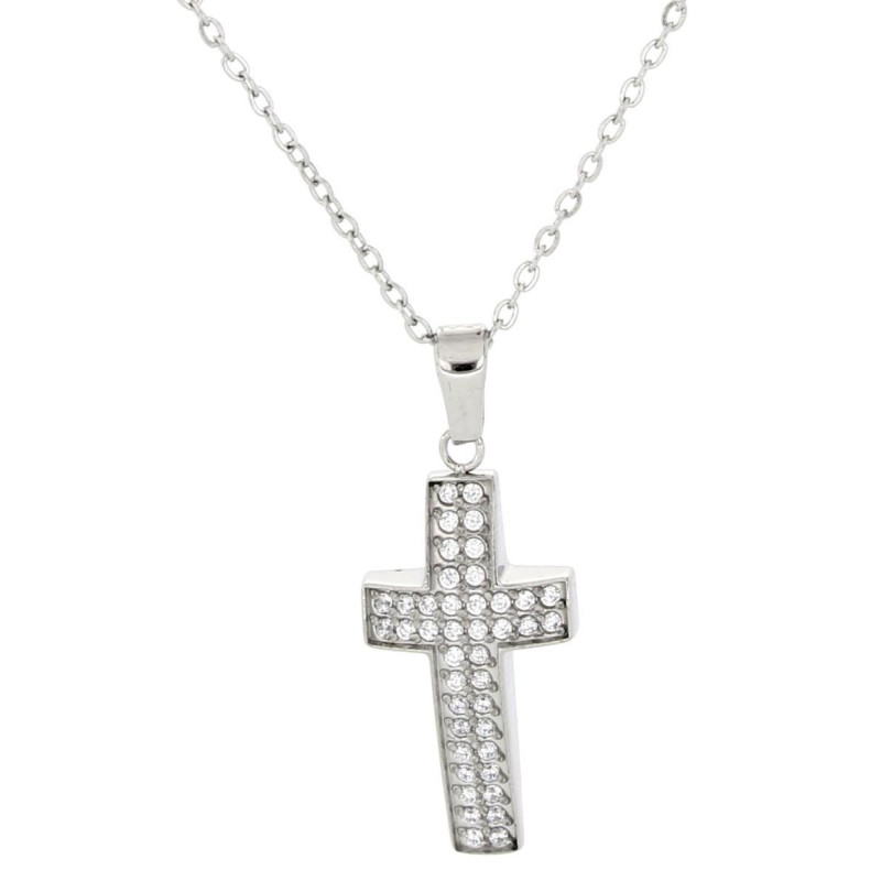 PENDENTE UOMO IN ACCIAIO CON CROCE