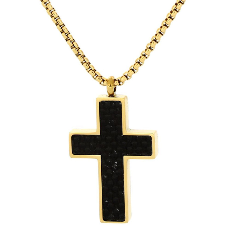 PENDENTE UOMO IN ACCIAIO CON CROCE