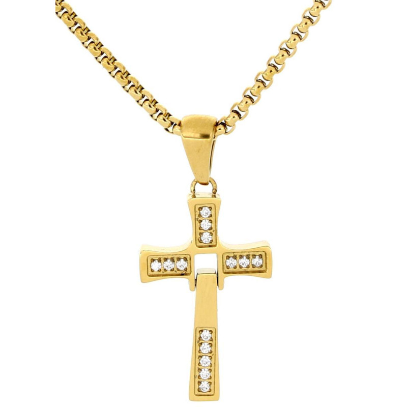 PENDENTE UOMO IN ACCIAIO CON CROCE