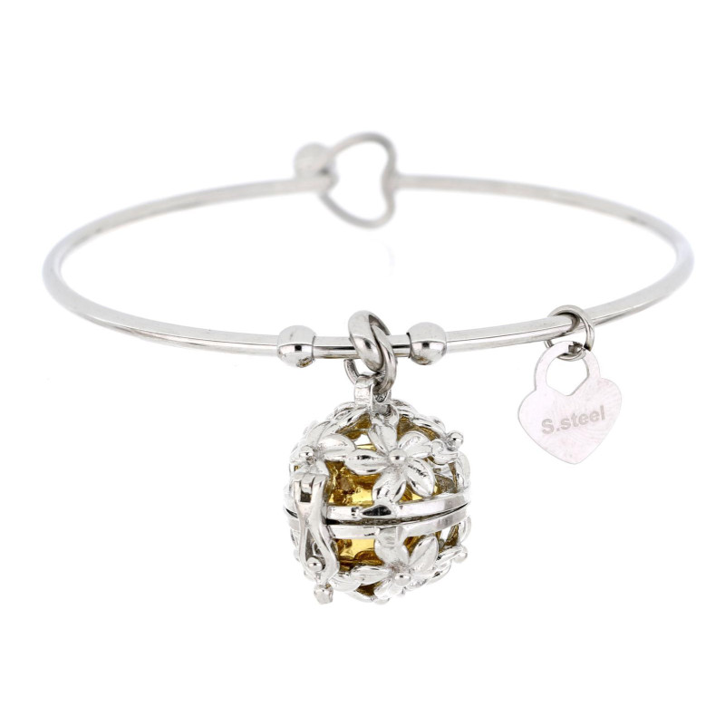 BRACCIALE "PENSIERO" IN ACCIAIO CON CHIAMANGELI