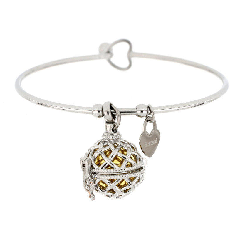 BRACCIALE "PENSIERO" IN ACCIAIO CON CHIAMANGELI