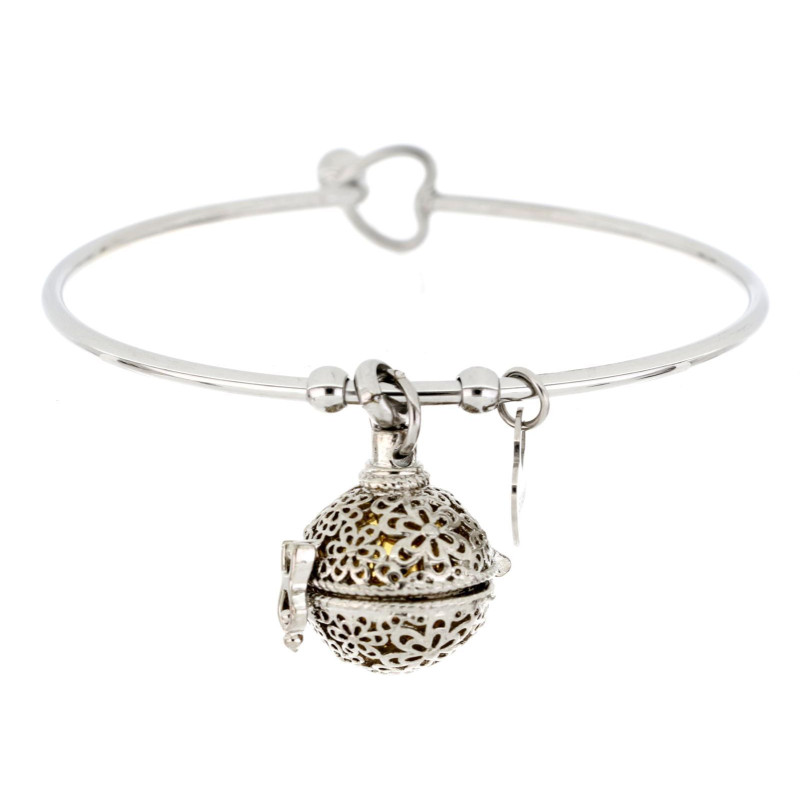 BRACCIALE "PENSIERO" IN ACCIAIO CON CHIAMANGELI