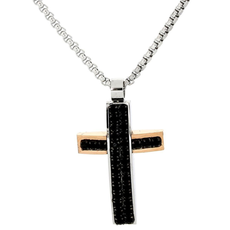 PENDENTE UOMO IN ACCIAIO CON CROCE