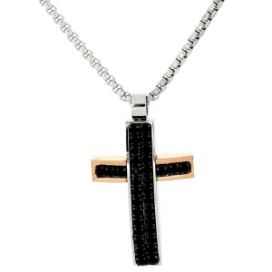 PENDENTE UOMO IN ACCIAIO CON CROCE