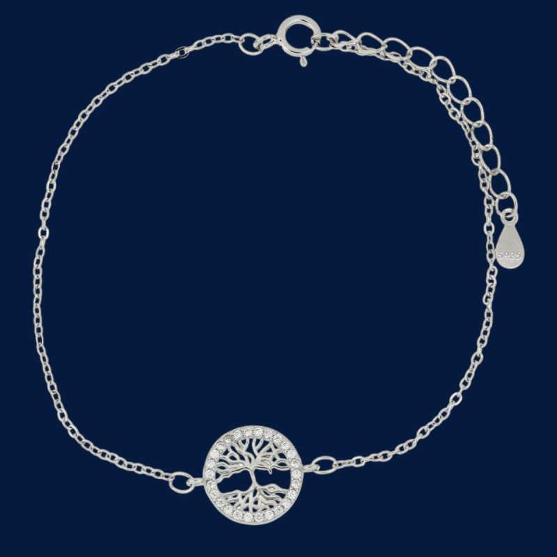 BRACCIALE CM 17+3 ALBERO DELLA VITA IN ARGENTO 925
