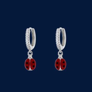 ORECCHINI "PORTAFORTUNA" MM 8 IN ARGENTO 925 QUADRIFOGLIO