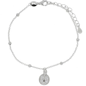 BRACCIALE CM 17+2 PORTAFORTUNA COCCINELLA MM 9 IN ARGENTO 925