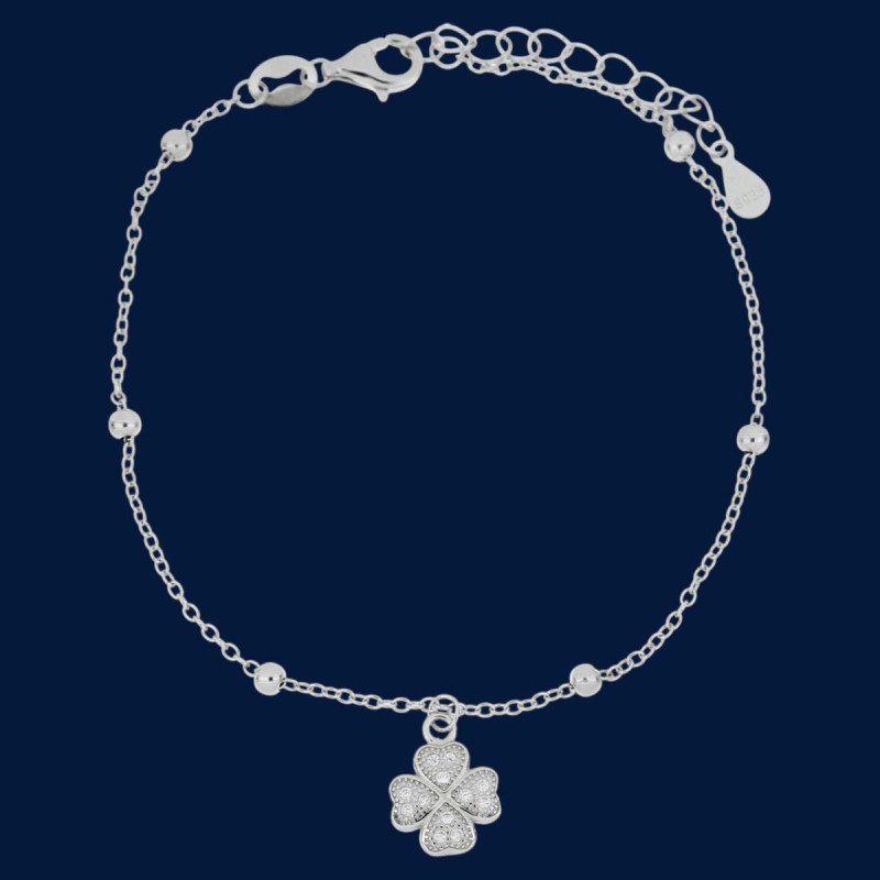 BRACCIALE CM 17+2 PORTAFORTUNA COCCINELLA MM 9 IN ARGENTO 925