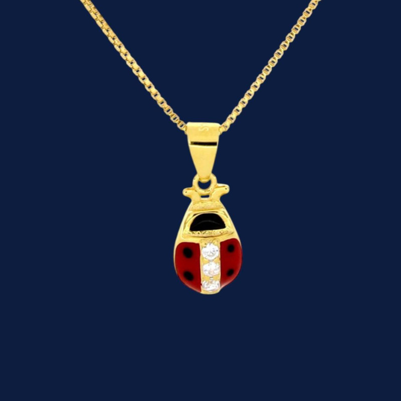 PENDENTE COCCINELLA MM 7 PORTAFORTUNA IN ARGENTO 925
