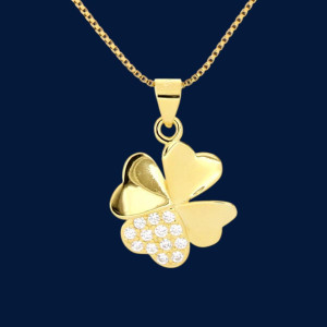 PENDENTE PORTAFORTUNA IN ARGENTO 925 QUADRIFOGLIO