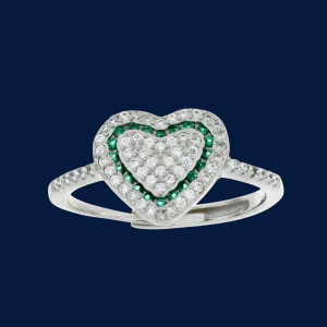 ANELLO MISTI CON CUORE IN ARGENTO 925