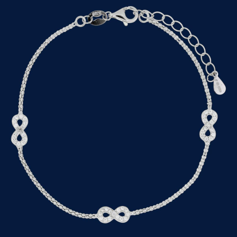 BRACCIALE CM 16+3 INFINITO IN ARGENTO 925