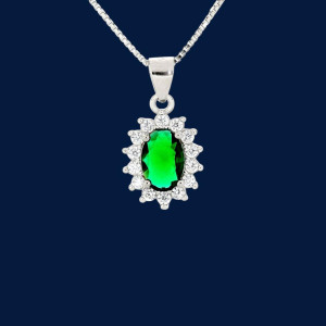 PENDENTE DUBAI IN ARGENTO 925 OVALE MM 10