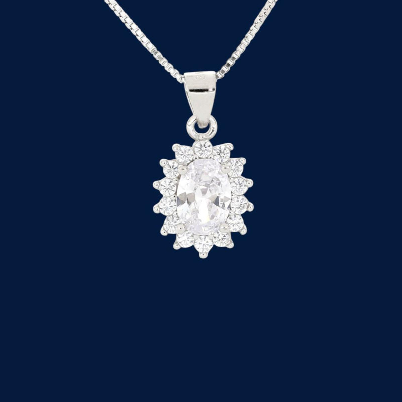 PENDENTE DUBAI IN ARGENTO 925 OVALE MM 10