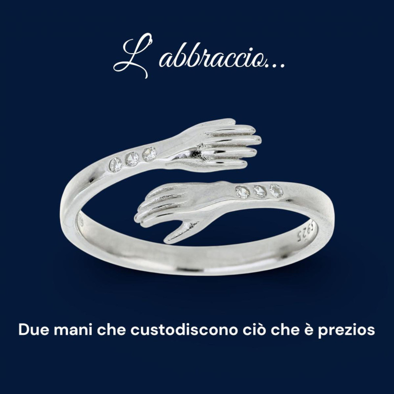 ANELLO MISTI CON CUORE IN ARGENTO 925