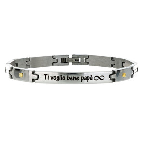 BRACCIALE UOMO PAPA' CM 21 UOMO IN ACCIAIO