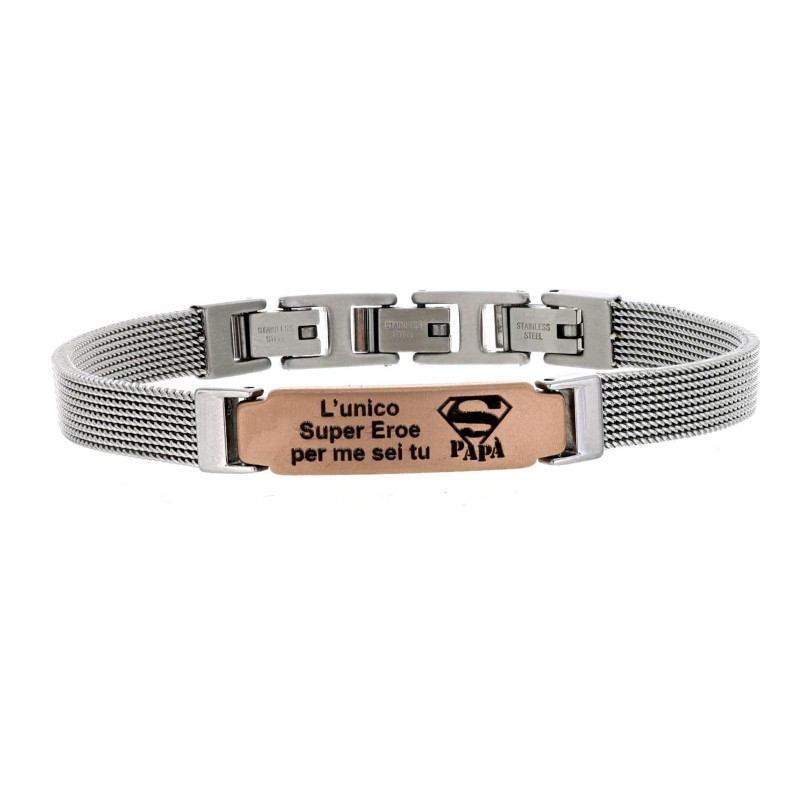 BRACCIALE CM 18 UOMO IN ACCIAIO E CERAMICA