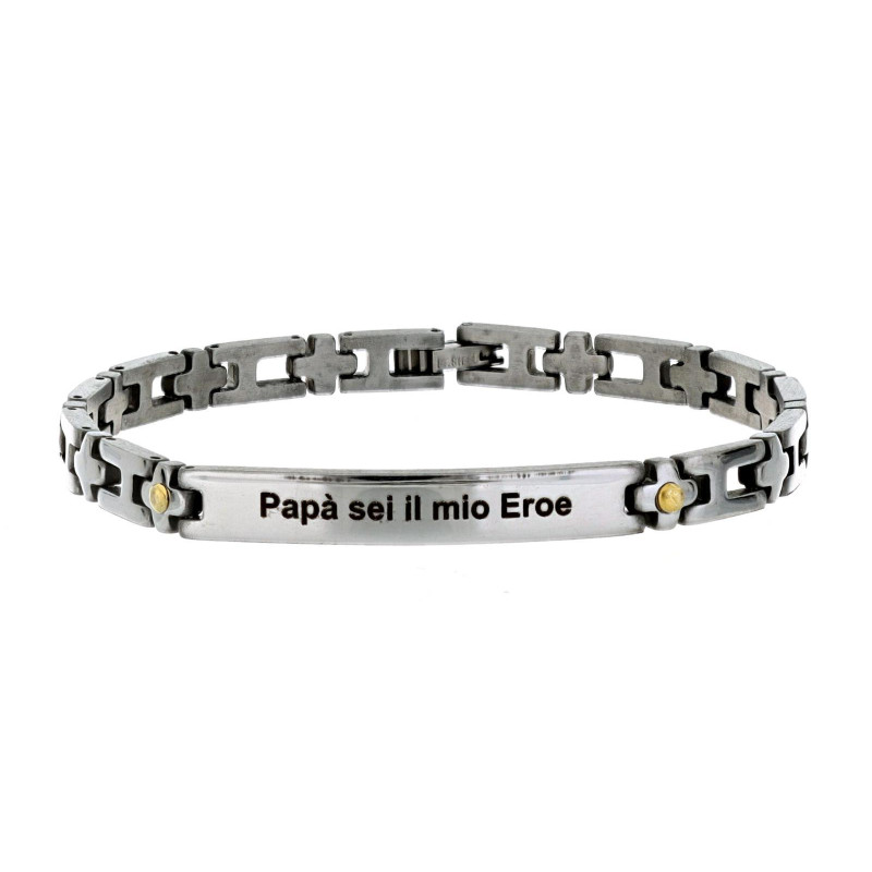 BRACCIALE UOMO PAPA' CM 21 UOMO IN ACCIAIO