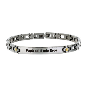 BRACCIALE UOMO PAPA' CM 21 UOMO IN ACCIAIO