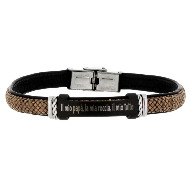 BRACCIALE PAPA' IN ACCIAIO