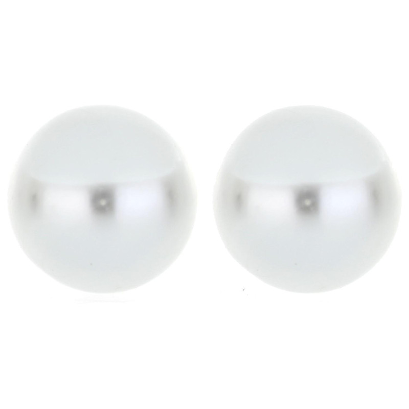 ORECCHINI PUNTO LUCE PERLA MM 12 IN ACCIAIO