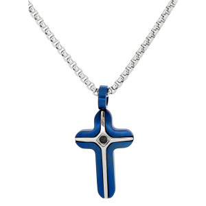 PENDENTE UOMO IN ACCIAIO CON CROCE