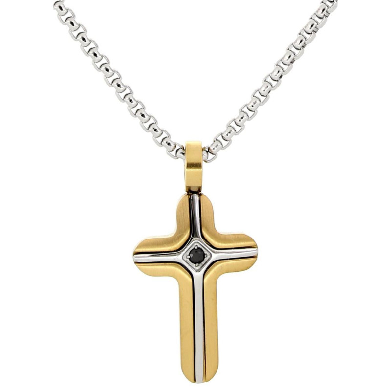 PENDENTE UOMO IN ACCIAIO CON CROCE