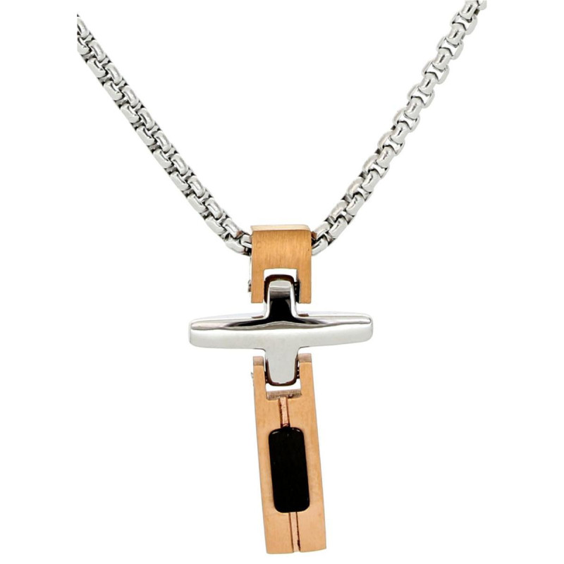 PENDENTE UOMO IN ACCIAIO CON CROCE
