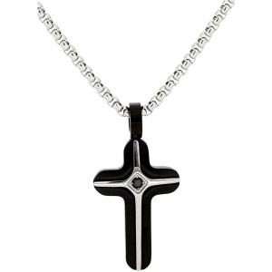 PENDENTE UOMO IN ACCIAIO CON CROCE