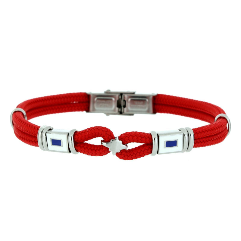 BRACCIALE "PORTOFINO" ROSSO CM 19+3 IN ACCIAIO