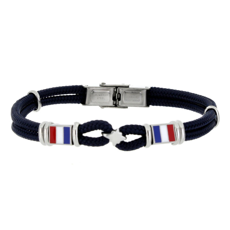 BRACCIALE "PORTOFINO" BLU CM 19+3 IN ACCIAIO