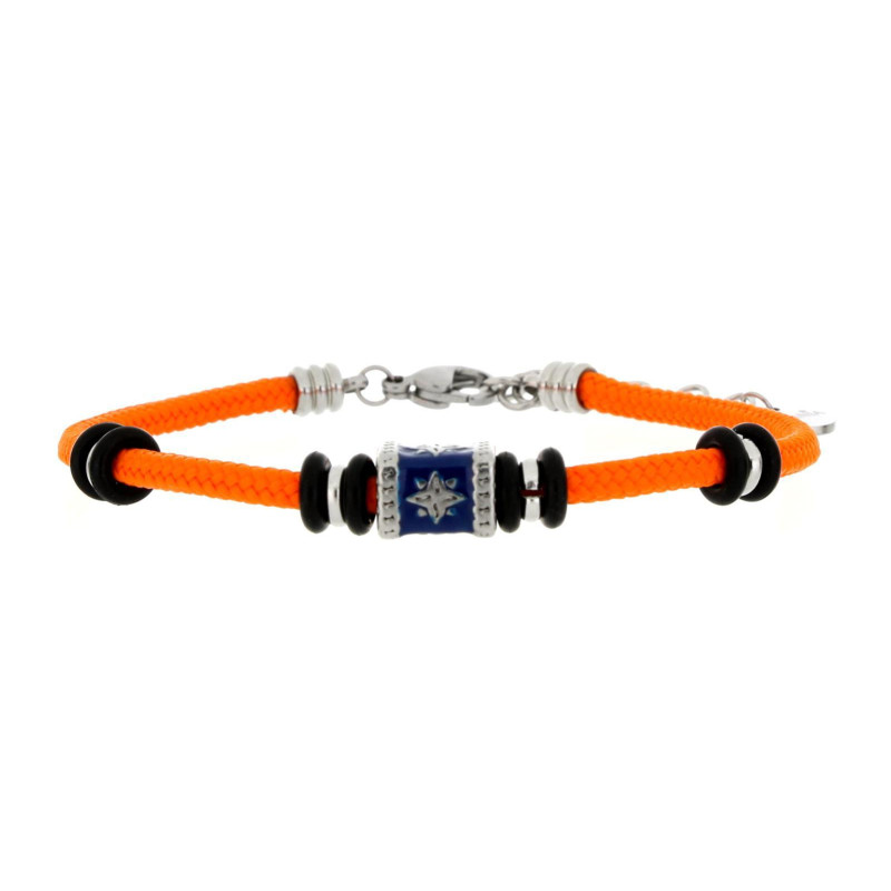 BRACCIALE "PORTOFINO" ARANCIONE CM 19+3 IN ACCIAIO